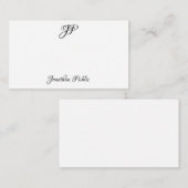 Carte De Correspondance Monogramme manuscrit simple personnalisé (Devant / Derrière)