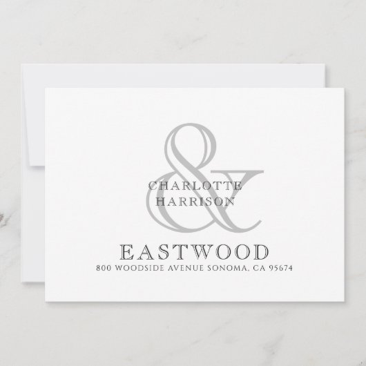 Carte De Correspondance Monogramme Mariage de nom de couple (Devant)