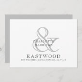 Carte De Correspondance Monogramme Mariage de nom de couple (Devant / Derrière)