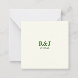 Carte De Correspondance Monogramme Mariage moderne simple