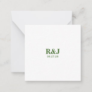 Carte De Correspondance Monogramme Mariage moderne simple