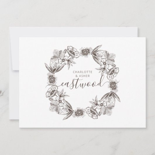 Carte De Correspondance Monogramme Mariage Rustique Couples (Devant)