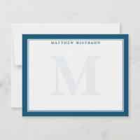 Monogramme masculin Marine Bleu Stationery traditi