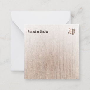 Carte De Correspondance Monogramme métallisé Bois look personnalisé