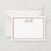 Carte De Correspondance Monogramme minimal à deux frontières (Devant)