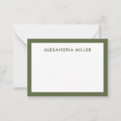 Carte De Correspondance Monogramme minimal moderne Nom Olive (Dos)