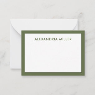 Carte De Correspondance Monogramme minimal moderne Nom Olive