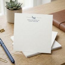 Monogramme Minimaliste Carré Bleu Minuit
