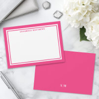 Monogramme Minimaliste de Nom avec Bordure Rose