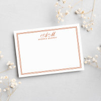 Monogramme minimaliste Deux bordures Brûlé Orange