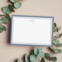 Monogramme minimaliste Dusty Blue à deux bordures