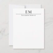 Carte De Correspondance Monogramme Minimaliste Élégant Professionnel Verti (Devant)