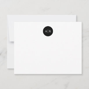 Carte De Correspondance Monogramme minimaliste minimaliste simple en cercl