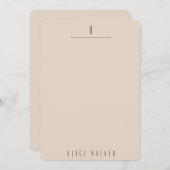 Carte De Correspondance monogramme moderne (Devant / Derrière)