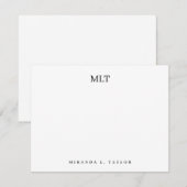 Carte De Correspondance Monogramme moderne classique Incitants Nom personn (Devant / Derrière)