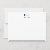 Monogramme Moderne Élégant Minimal Bleu et Blanc