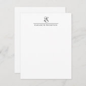 Carte De Correspondance Monogramme moderne élégant Nom vertical (Devant / Derrière)