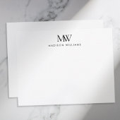 Carte De Correspondance Monogramme Moderne Élégant Simple
