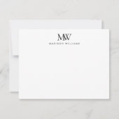Carte De Correspondance Monogramme Moderne Élégant Simple (Devant)