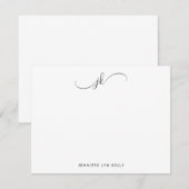 Carte De Correspondance Monogramme moderne gris ardoise Calligraphie de sc (Devant / Derrière)