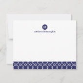 Carte De Correspondance Monogramme moderne Merci géométrique bleu (Devant)