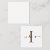 Carte De Correspondance Monogramme moderne Monogramme à main noir et bronz (Devant / Derrière)