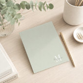 Carte De Correspondance Monogramme Moderne Nom Vert Sauge