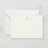 Carte De Correspondance Monogramme Moderne Or Écriture Script (Devant)