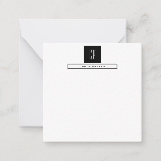 Carte De Correspondance Monogramme moderne Professional Plain Nom simple (Devant)