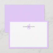 Carte De Correspondance Monogramme moderne typographique violet (Devant / Derrière)