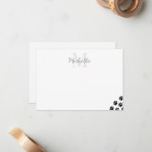 Carte De Correspondance Monogramme modifiable empreintes de patte de compa (Devant/Arrière en situation)