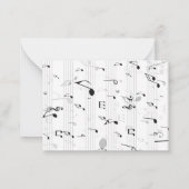 Carte De Correspondance Monogramme Musique Whimsical Note Musicien (Dos)