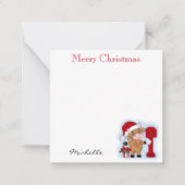 Carte De Correspondance Monogramme Noël Joyeux Vache Mignonne Personnalisé (Devant)