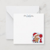 Carte De Correspondance Monogramme Noël Vacances Vache Mignonne Personnali (Devant)
