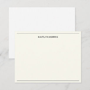 Carte De Correspondance Monogramme noir moderne Décontracté jaune ultra pâ