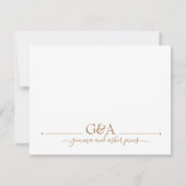 Carte De Correspondance Monogramme or minimum en couple (Devant)