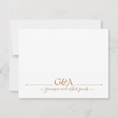 Carte De Correspondance Monogramme or minimum en couple (Dos)
