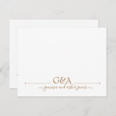 Carte De Correspondance Monogramme or minimum en couple (Devant / Derrière)