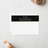 Carte De Correspondance Monogramme ou ajouter un logo Business Black Gold (Devant/Arrière en situation)