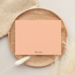 Carte De Correspondance Monogramme Peach Minimaliste Script moderne person
