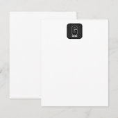 Carte De Correspondance Monogramme personnalisé noir et blanc (Devant / Derrière)