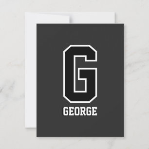 Carte De Correspondance Monogramme personnalisé noir et blanc