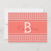 Carte De Correspondance Monogramme personnalisé Nom initial Motif géométri (Devant)