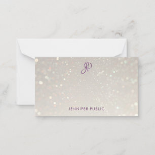 Carte De Correspondance Monogramme personnalisé simple écriture manuscrite