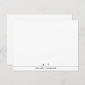 Carte De Correspondance Monogramme personnalisé simple et chic (Devant / Derrière)