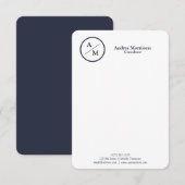 Carte De Correspondance Monogramme professionnel moderne (Devant / Derrière)