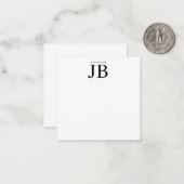 Carte De Correspondance Monogramme Professionnel Noir Blanc (Devant/Arrière en situation)