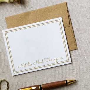 Carte De Correspondance Monogramme professionnel personnalisé Nom Or