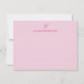 Carte De Correspondance Monogramme rose clair (Devant)