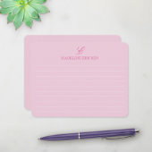 Carte De Correspondance Monogramme rose clair
